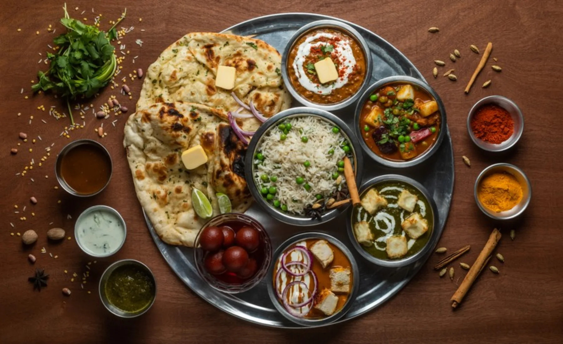 Selection of Indian dishes for a custom menu