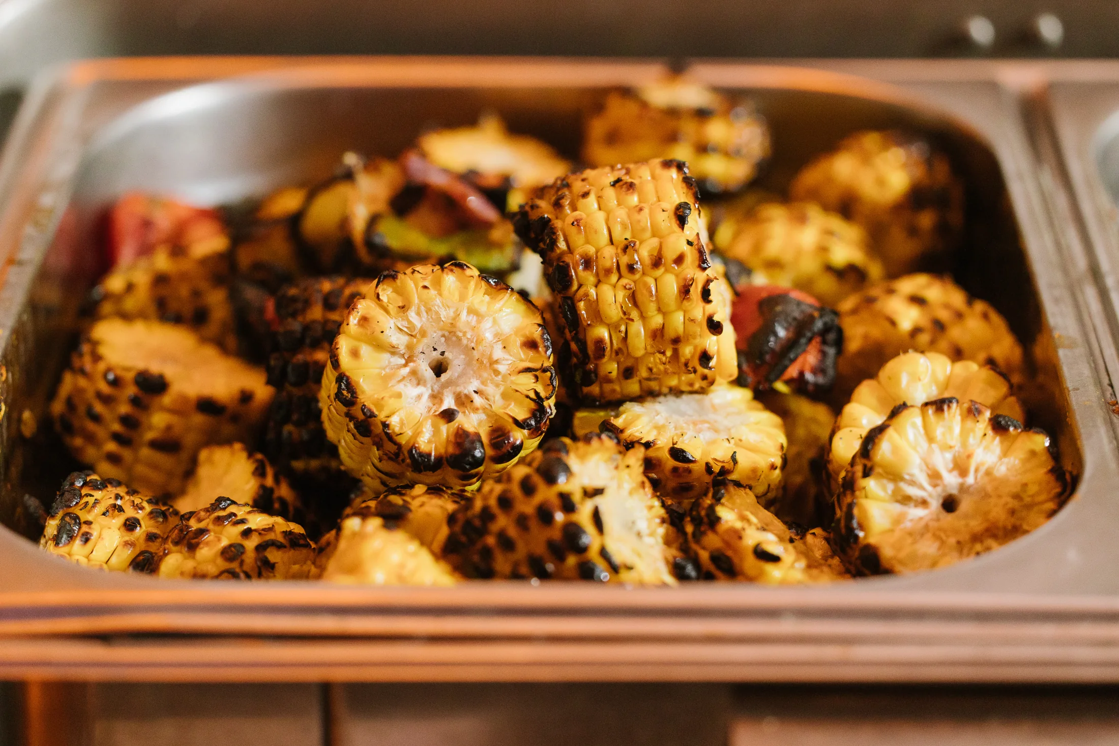 Tandoor-grilled corn and vegetables