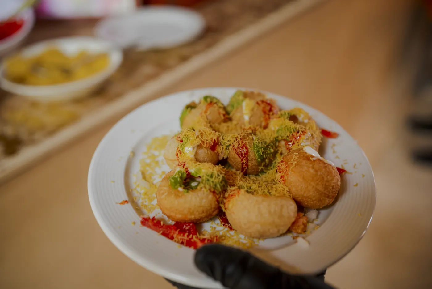 Dahi Puri freshly plated