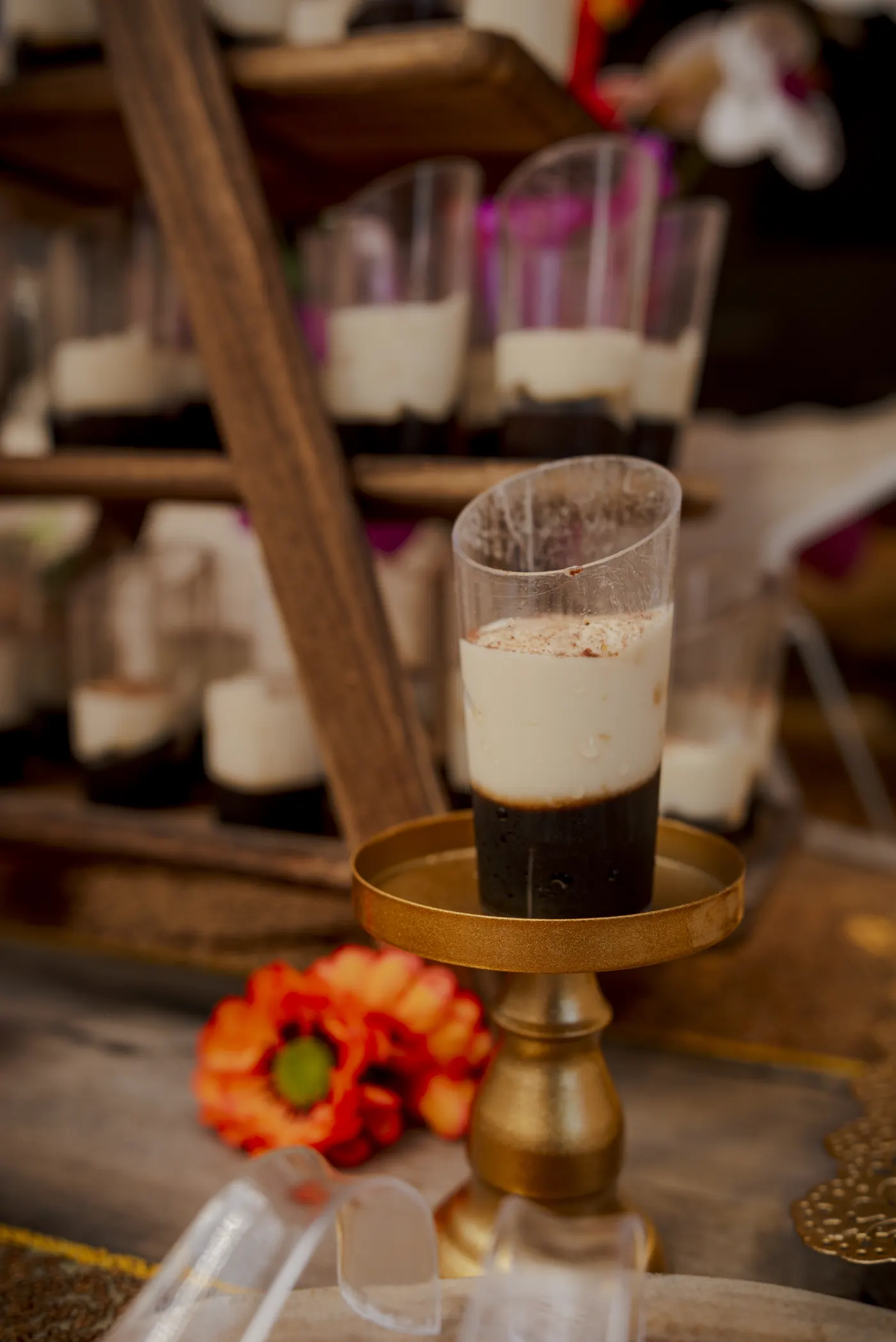 Gulabi Misu dessert presentation